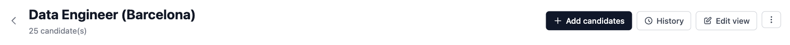 A list header, with the Add candidates button